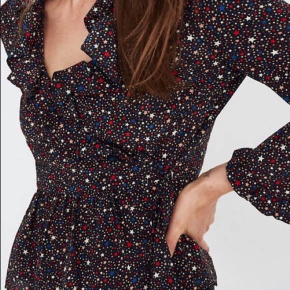 Madewell Silk Ruffle Hem Wrap Top - Picture 4 of 11